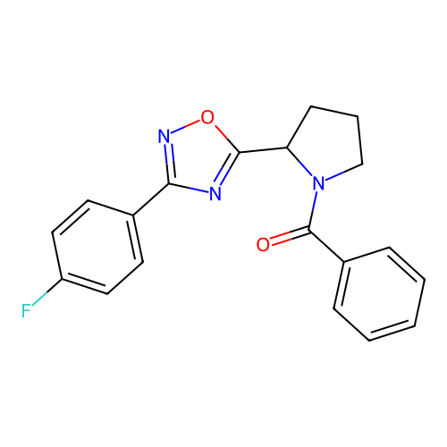 5-(1-Benzoylpyrrolidin-2-yl)-3-(4-fluorophenyl)-1,2,4-oxadiazole structure