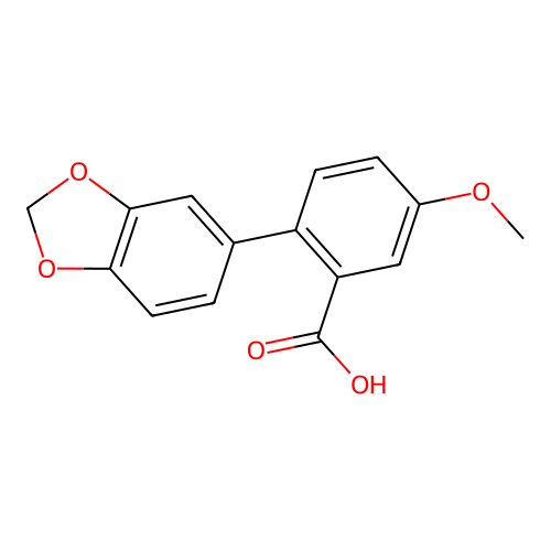 2-(1,3-Benzodioxol-5-yl)-5-methoxybenzoic acid structure