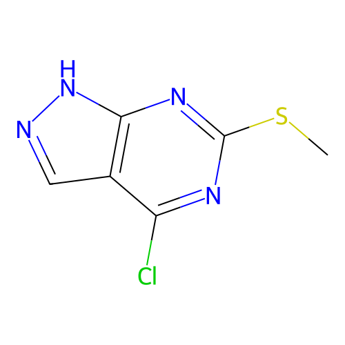 4-chloro-6-(methylthio)-1H-pyrazolo[3,4-d]pyrimidine structure