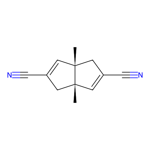 (3aS,6aS)-3a,6a-dimethyl-1,4-dihydropentalene-2,5-dicarbonitrile structure