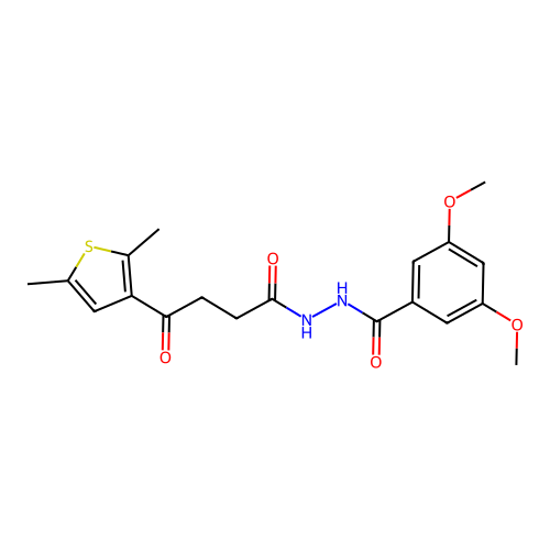 N'-[4-(2,5-dimethylthiophen-3-yl)-4-oxobutanoyl]-3,5-dimethoxybenzohydrazide structure
