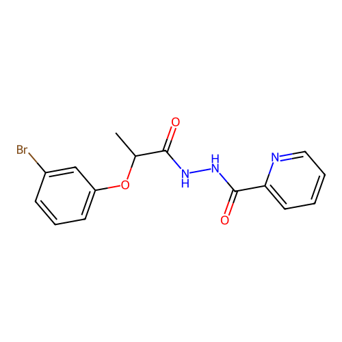 N'-[2-(3-bromophenoxy)propanoyl]pyridine-2-carbohydrazide structure