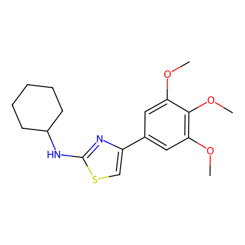 N-cyclohexyl-4-(3,4,5-trimethoxyphenyl)-1,3-thiazol-2-amine structure