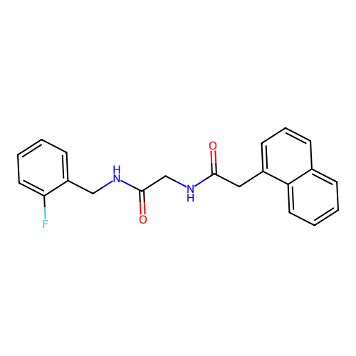 N-[2-[(2-fluorophenyl)methylamino]-2-oxoethyl]-2-naphthalen-1-ylacetamide structure