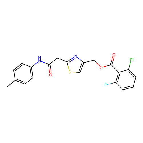 [2-[2-(4-methylanilino)-2-oxoethyl]-1,3-thiazol-4-yl]methyl 2-chloro-6-fluorobenzoate structure