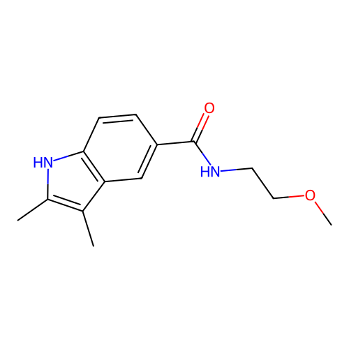 N-(2-methoxyethyl)-2,3-dimethyl-1H-indole-5-carboxamide structure