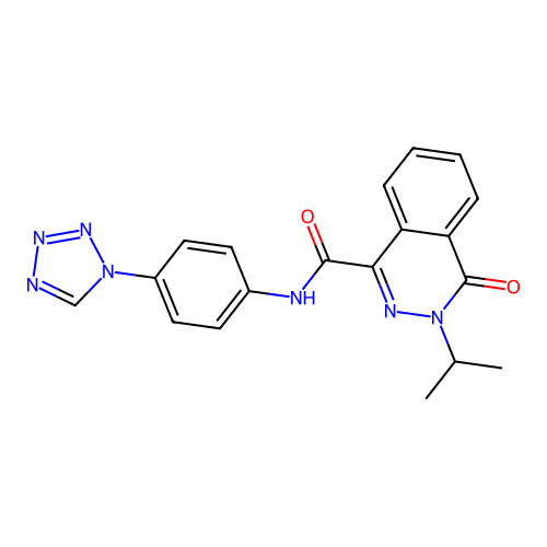 4-oxo-3-propan-2-yl-N-[4-(tetrazol-1-yl)phenyl]phthalazine-1-carboxamide structure