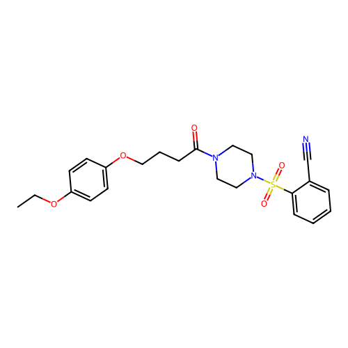 2-[4-[4-(4-Ethoxyphenoxy)butanoyl]piperazin-1-yl]sulfonylbenzonitrile structure
