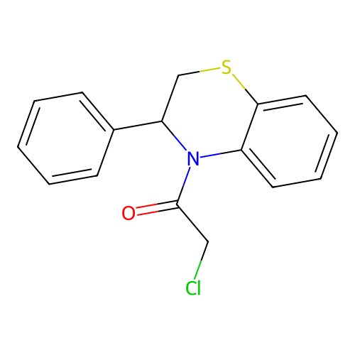 2-chloro-1-(3-phenyl-3,4-dihydro-2H-1,4-benzothiazin-4-yl)ethan-1-one structure