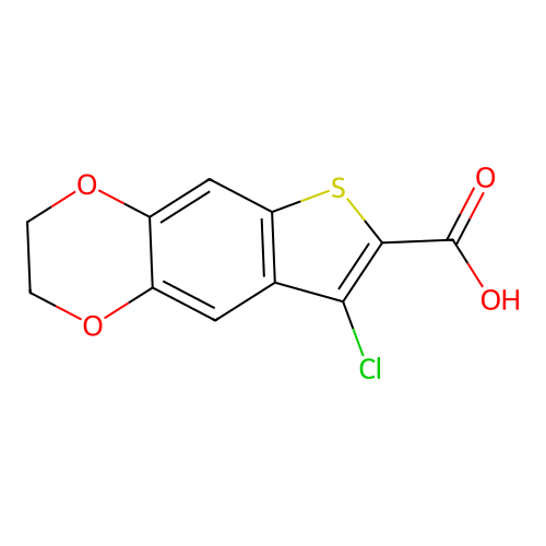 8-chloro-2,3-dihydrothieno[2,3-g][1,4]benzodioxine-7-carboxylic acid structure
