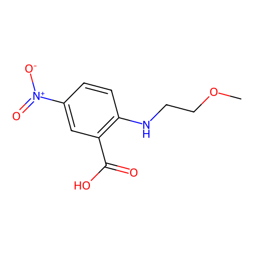 2-[(2-Methoxyethyl)amino]-5-nitrobenzoic acid structure