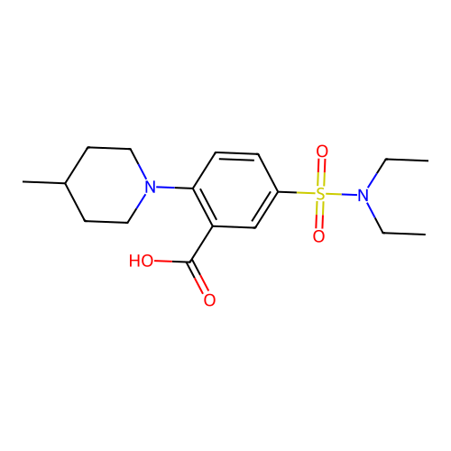 5-(Diethylsulfamoyl)-2-(4-methylpiperidin-1-yl)benzoic acid structure