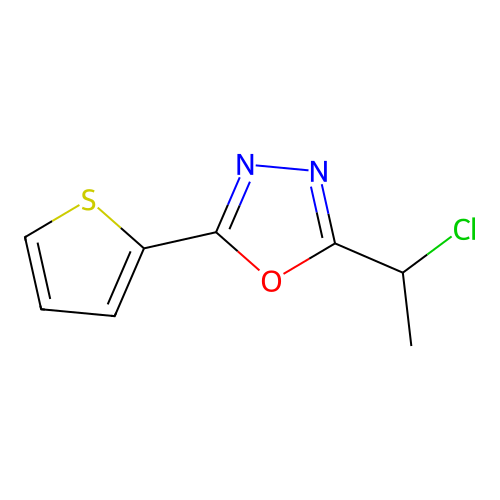 2-(1-Chloroethyl)-5-(thiophen-2-yl)-1,3,4-oxadiazole structure