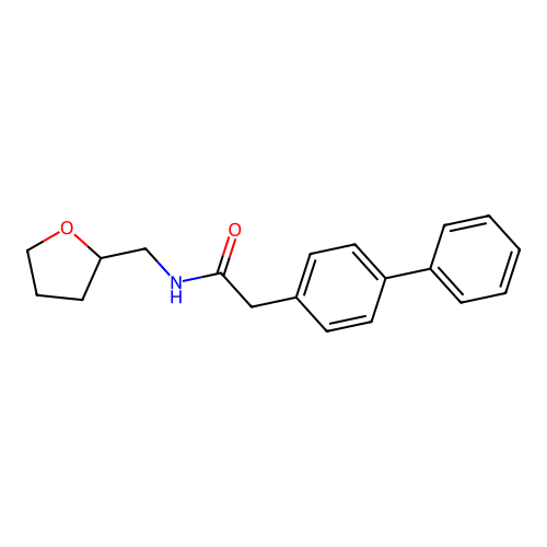 N-(oxolan-2-ylmethyl)-2-(4-phenylphenyl)acetamide structure