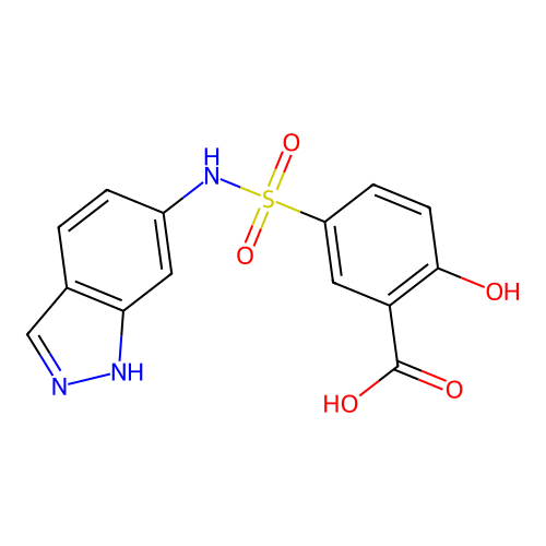 5-(N-(1H-Indazol-6-yl)sulfamoyl)-2-hydroxybenzoic acid structure