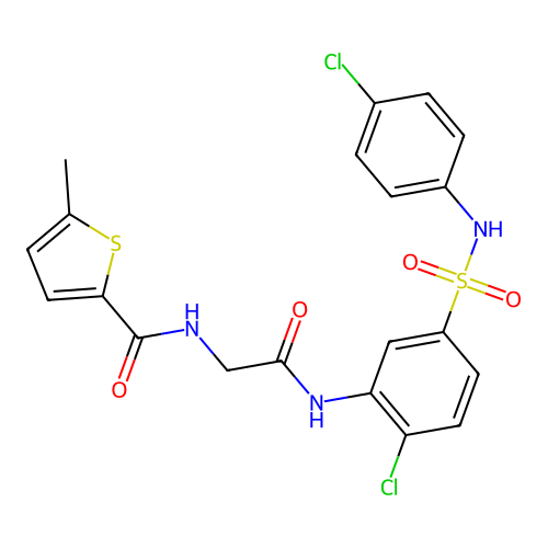 N-{2-CHLORO-5-[(4-CHLOROPHENYL)SULFAMOYL]PHENYL}-2-[(5-METHYLTHIOPHEN-2-YL)FORMAMIDO]ACETAMIDE structure