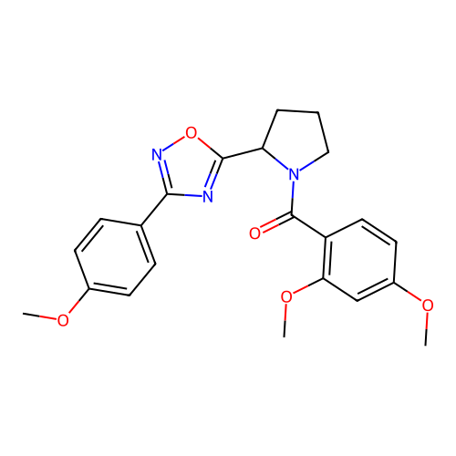 5-[1-(2,4-Dimethoxybenzoyl)pyrrolidin-2-yl]-3-(4-methoxyphenyl)-1,2,4-oxadiazole structure