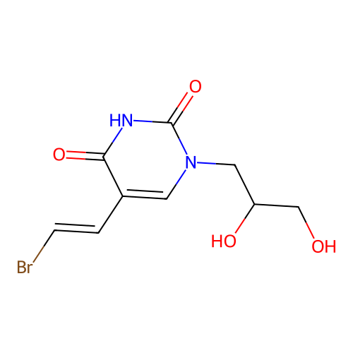 5-[(E)-2-Bromoethenyl]-1-(2,3-dihydroxypropyl)pyrimidine-2,4(1H,3H)-dione structure