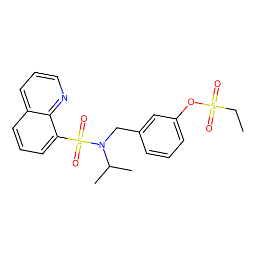 3-[[(1-Methylethyl)(8-quinolinylsulfonyl)amino]methyl]phenyl ethanesulfonate structure