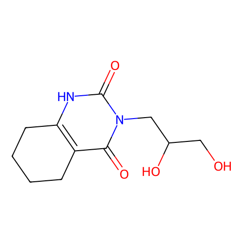 3-(2,3-dihydroxypropyl)-5,6,7,8-tetrahydro-1H-quinazoline-2,4-dione structure