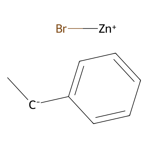 Bromozinc(1+) 1-phenylethan-1-ide structure
