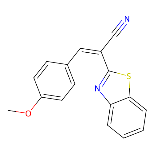(2Z)-2-(1,3-benzothiazol-2-yl)-3-(4-methoxyphenyl)prop-2-enenitrile structure