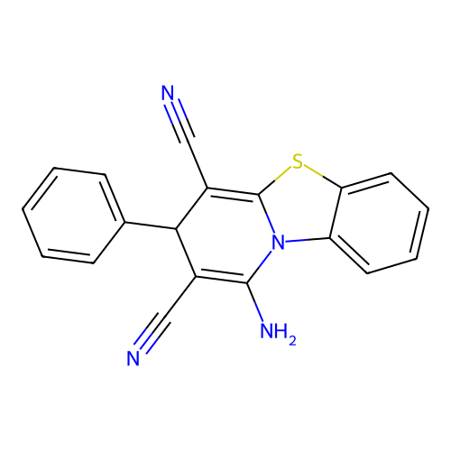 3H-Pyrido[2,1-b]benzothiazole-2,4-dicarbonitrile, 1-amino-3-phenyl- structure