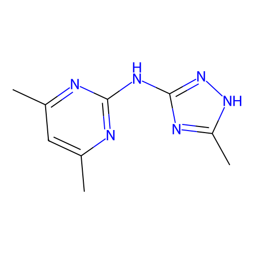 4,6-dimethyl-N-(5-methyl-4H-1,2,4-triazol-3-yl)pyrimidin-2-amine structure