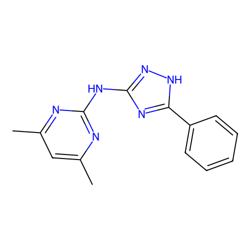 4,6-dimethyl-N-(5-phenyl-1H-1,2,4-triazol-3-yl)pyrimidin-2-amine structure