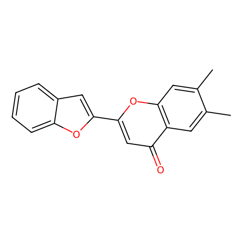 2-(1-benzofuran-2-yl)-6,7-dimethyl-4H-chromen-4-one structure