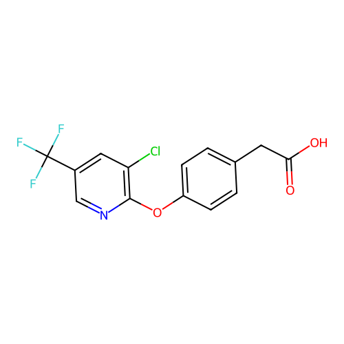 2-(4-{[3-Chloro-5-(trifluoromethyl)-2-pyridinyl]oxy}phenyl)acetic acid structure