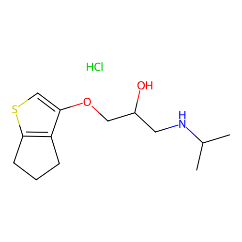 1-((5,6-Dihydro-4H-cyclopenta(b)thien-3-yl)oxy)-3-((1-methylethyl)amino)-2-propanol HCl structure