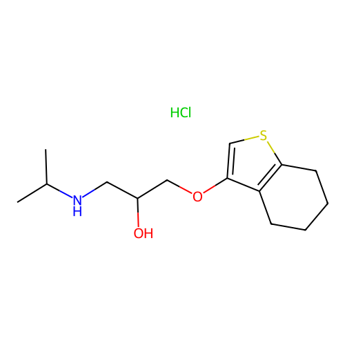 2-Propanol, 1-((1-methylethyl)amino)-3-((4,5,6,7-tetrahydrobenzo(b)thien-3-yl)oxy)-, hydrochloride structure