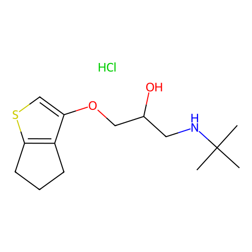 1-((5,6-Dihydro-4H-cyclopenta(b)thien-3-yl)oxy)-3-((1,1-dimethylethyl)amino)-2-propanol HCl structure
