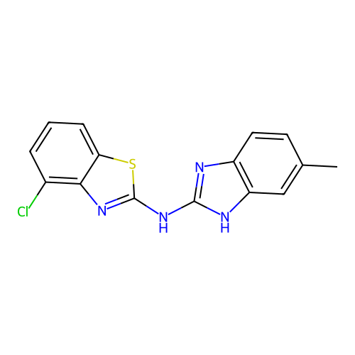N-(4-chloro-1,3-benzothiazol-2-yl)-N-(5-methyl-1H-benzimidazol-2-yl)amine structure