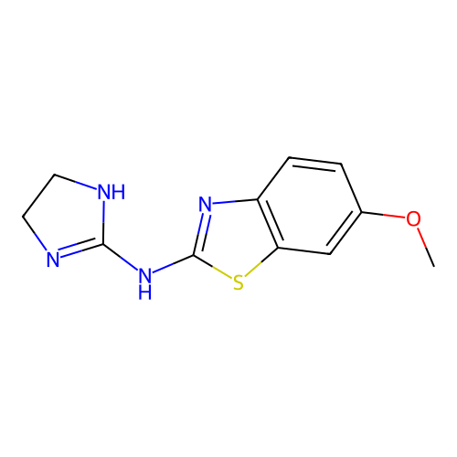 N-(4,5-dihydro-1H-imidazol-2-yl)-N-(6-methoxy-1,3-benzothiazol-2-yl)amine structure
