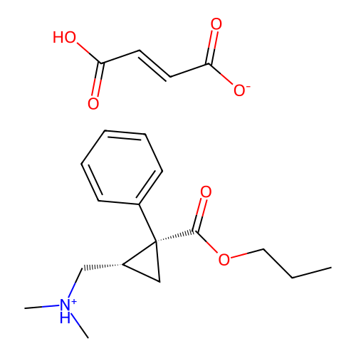 (Z)-2-((Dimethylamino)methyl)-1-phenylcyclopropanecarboxylic acid propyl ester fumarate structure
