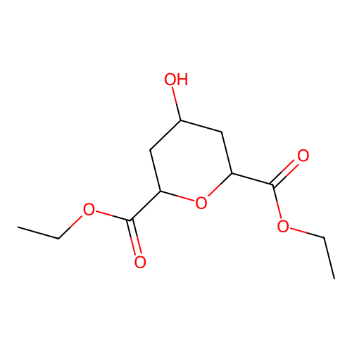 Diethyl 4-hydroxyoxane-2,6-dicarboxylate structure