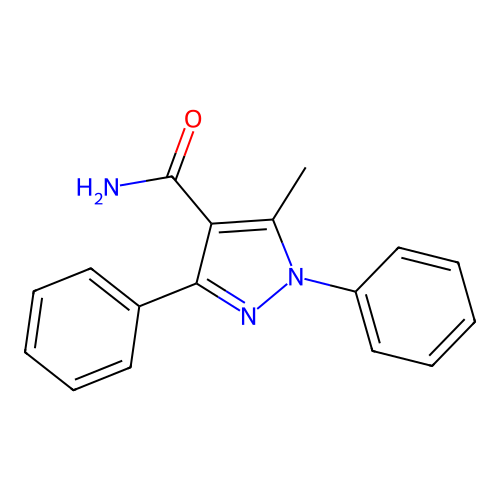 5-methyl-1,3-diphenyl-1H-pyrazole-4-carboxamide structure