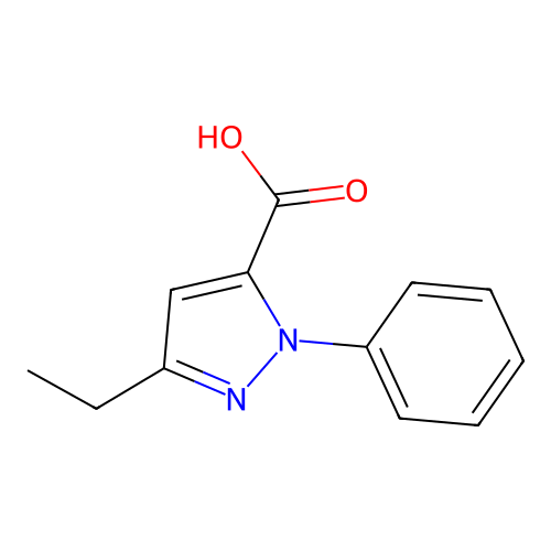 3-ethyl-1-phenyl-1H-pyrazole-5-carboxylic acid structure