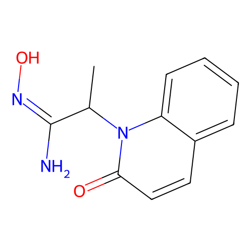 N'-hydroxy-2-(2-oxoquinolin-1-yl)propanimidamide structure