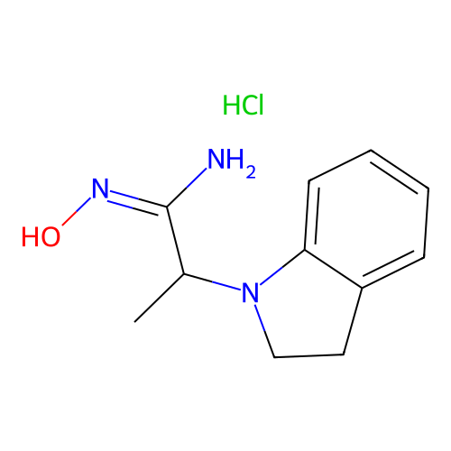 2-(2,3-dihydroindol-1-yl)-N'-hydroxypropanimidamide;hydrochloride structure