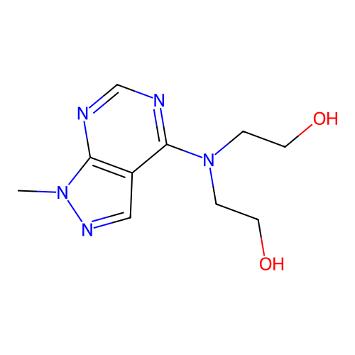 2-[2-Hydroxyethyl-(1-methylpyrazolo[3,4-d]pyrimidin-4-yl)amino]ethanol structure