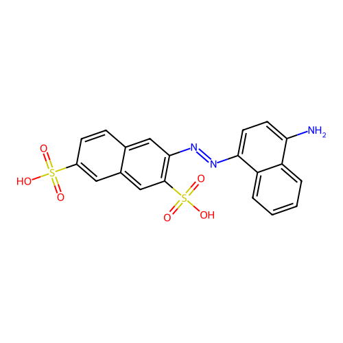 3-((4-Amino-1-naphthyl)azo)naphthalene-2,7-disulphonic acid structure