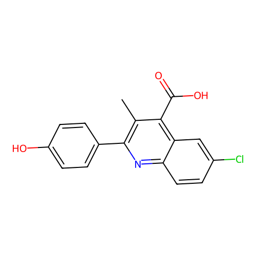 6-Chloro-2-(4-hydroxyphenyl)-3-methylquinoline-4-carboxylic acid structure