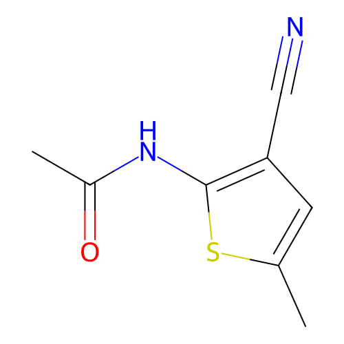 N-(3-cyano-5-methyl-2-thienyl)acetamide structure