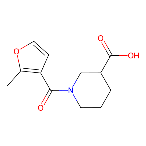 1-(2-methylfuran-3-carbonyl)piperidine-3-carboxylic Acid structure