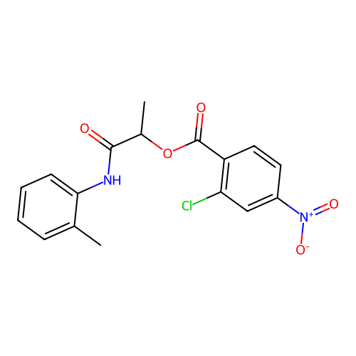 [1-(2-Methylanilino)-1-oxopropan-2-yl] 2-chloro-4-nitrobenzoate structure