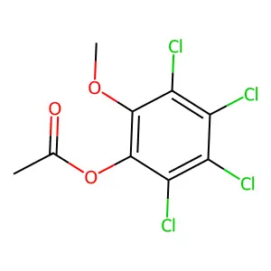 Phenol, 2,3,4,5-tetrachloro-6-methoxy-, acetate structure