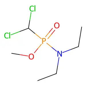 Phosphonamidic acid, P-(dichloromethyl)-N,N-diethyl-, methyl ester structure